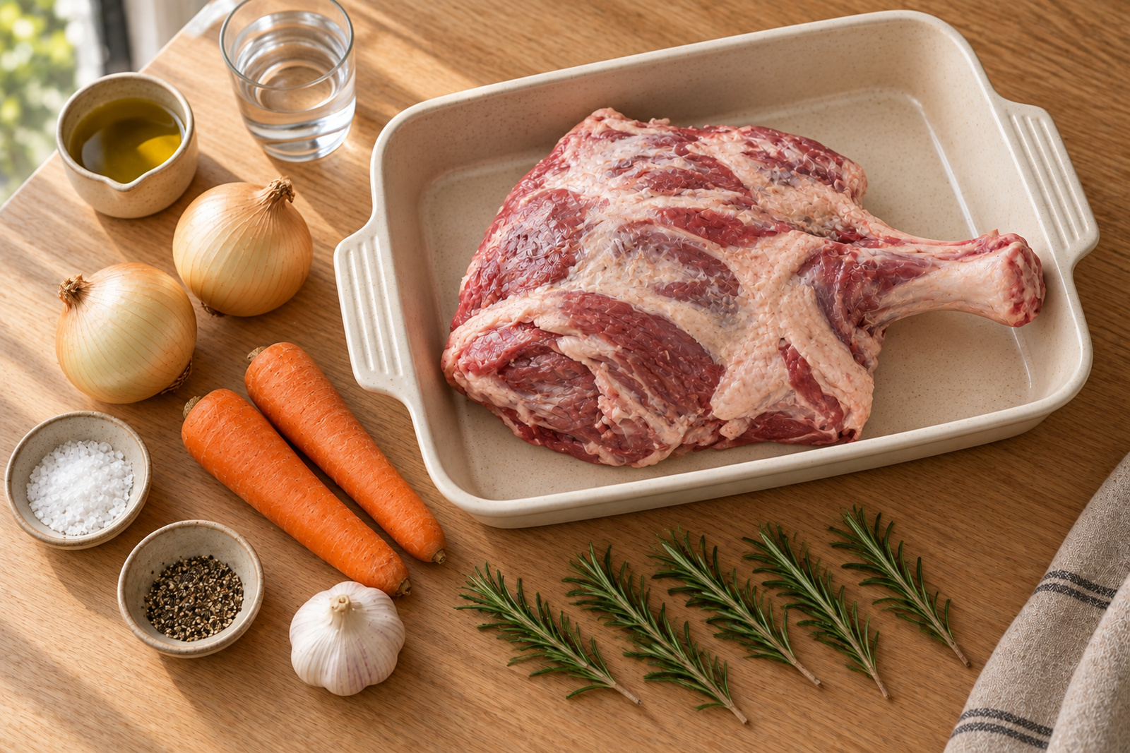 Продукты для бараньей лопатки с овощами