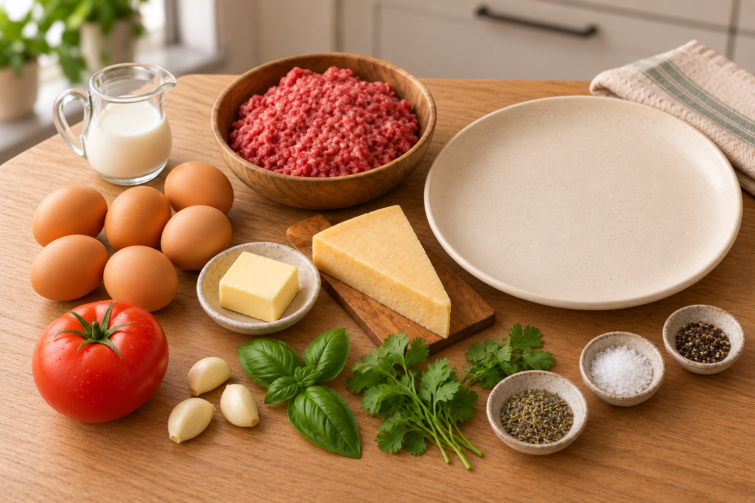 Продукты для бризоля с сыром и помидорами