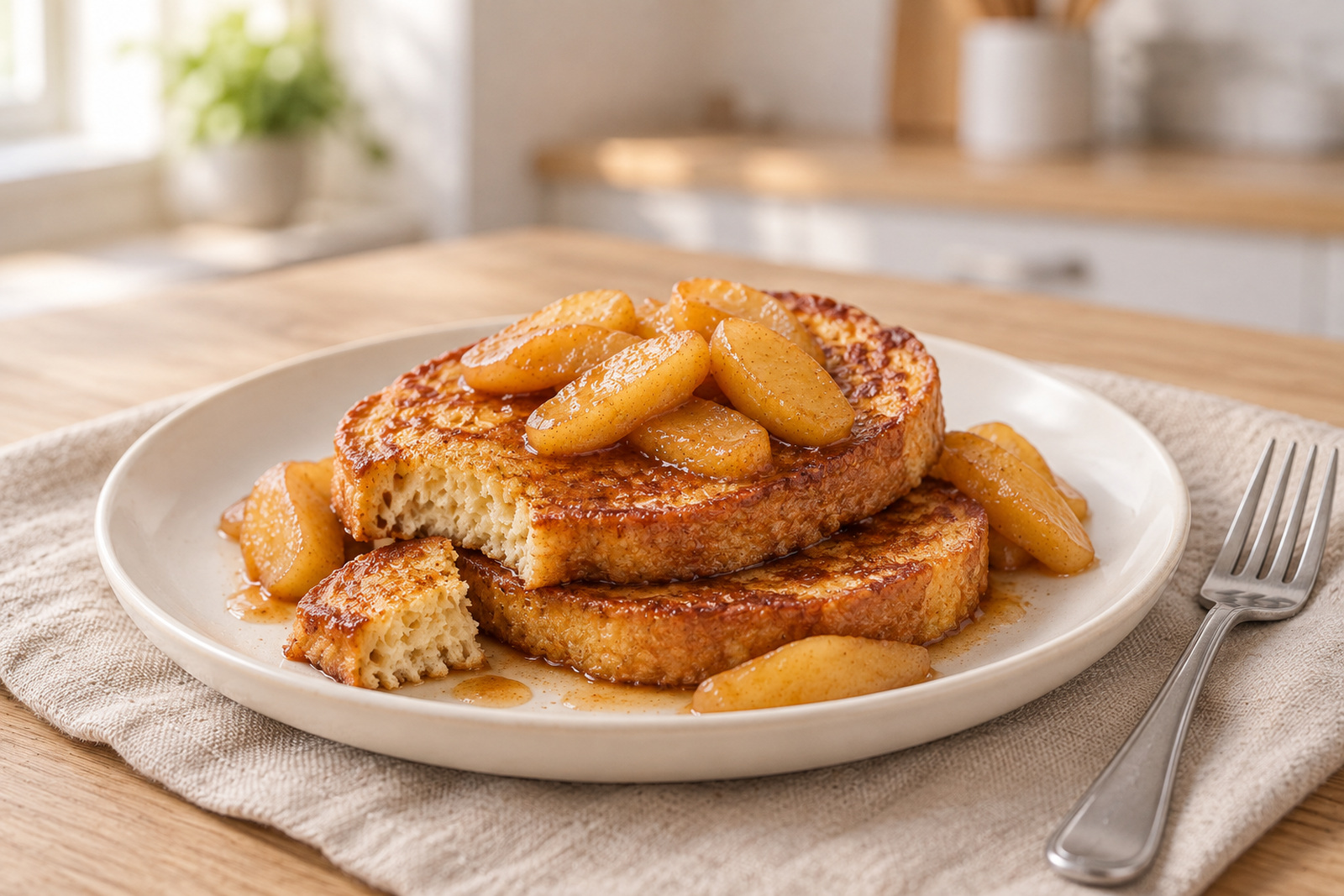 Французские тосты с яблоками и корицей