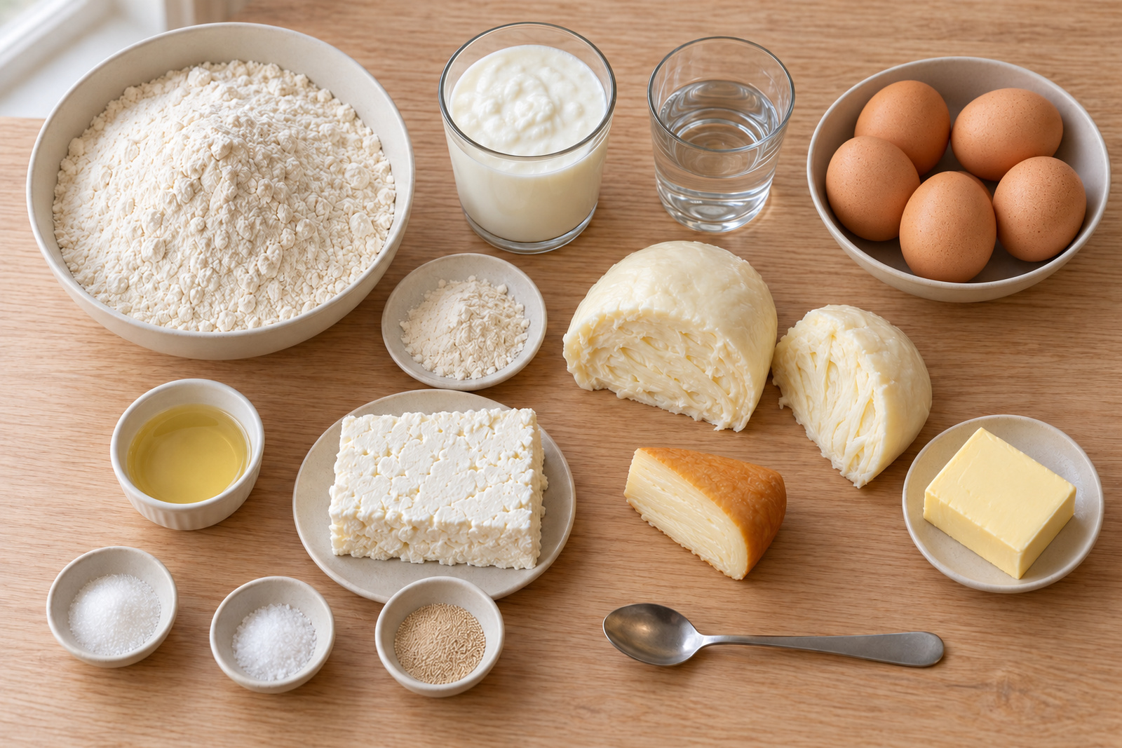 Продукты для хачапури по-аджарски