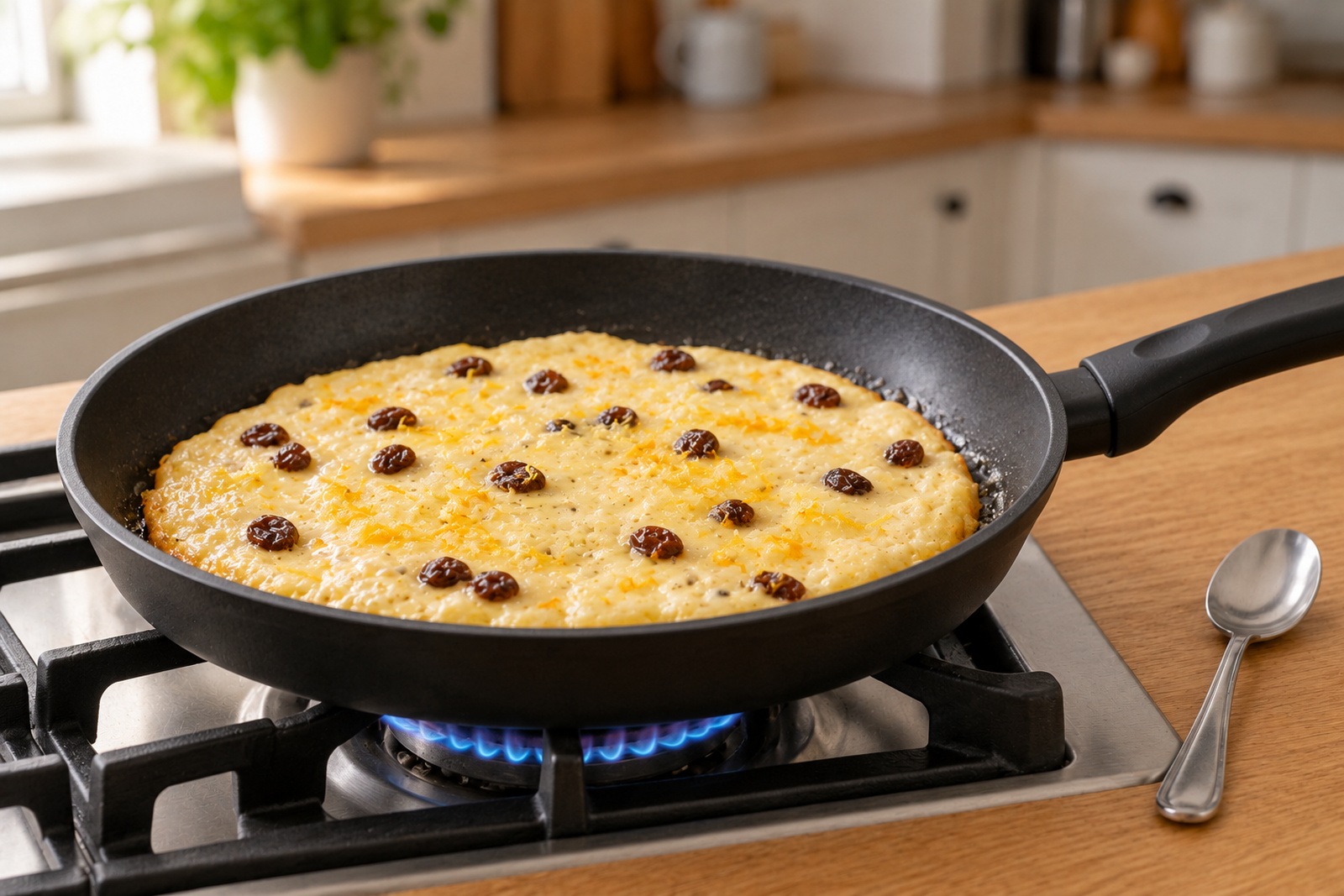 Кайзершмаррн с изюмом в сковороде