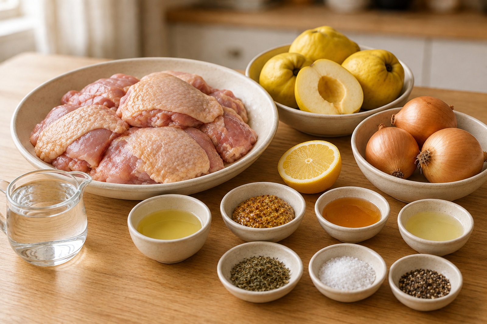Куриные бёдра и продукты для запекания