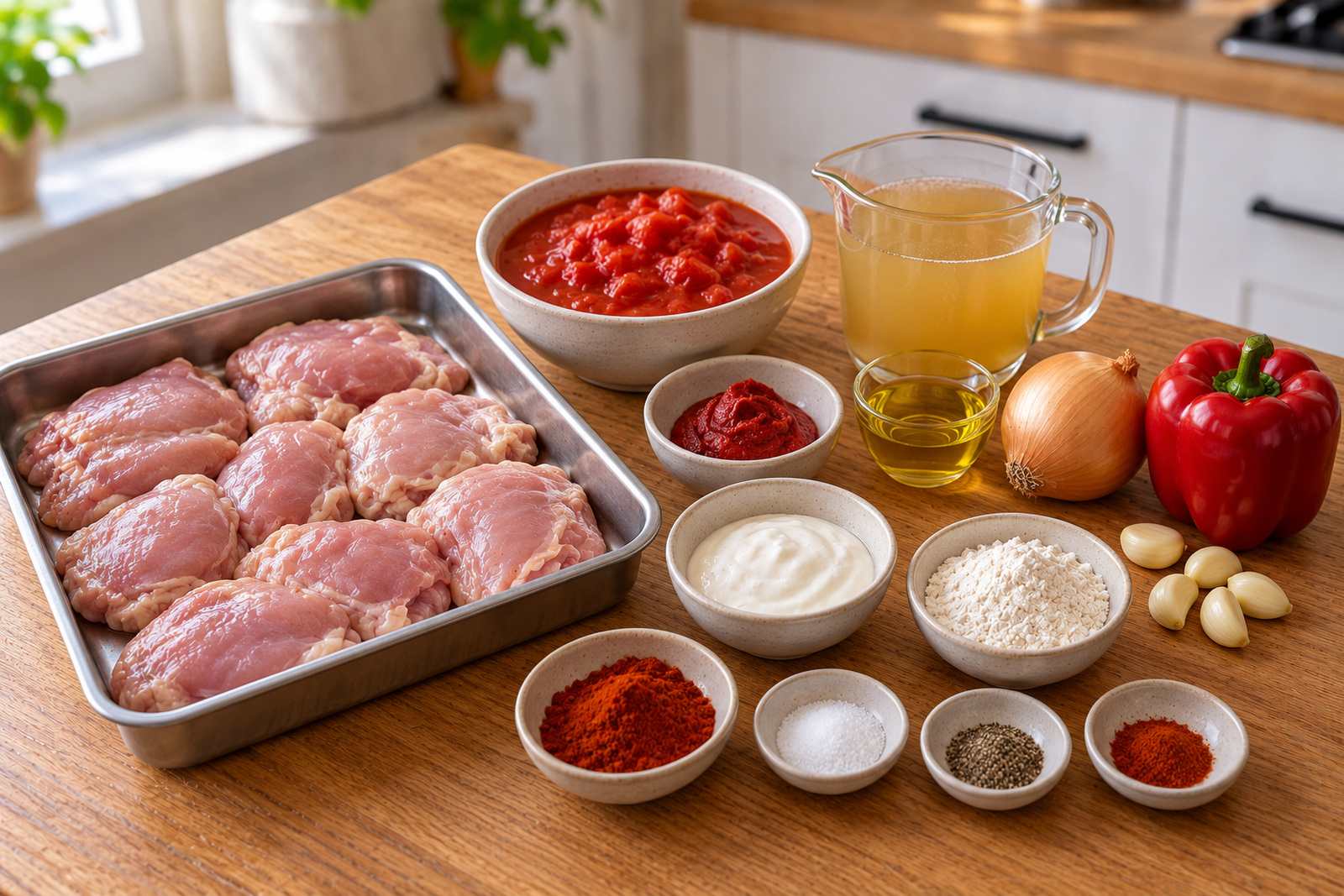 Продукты для куриного паприкаша
