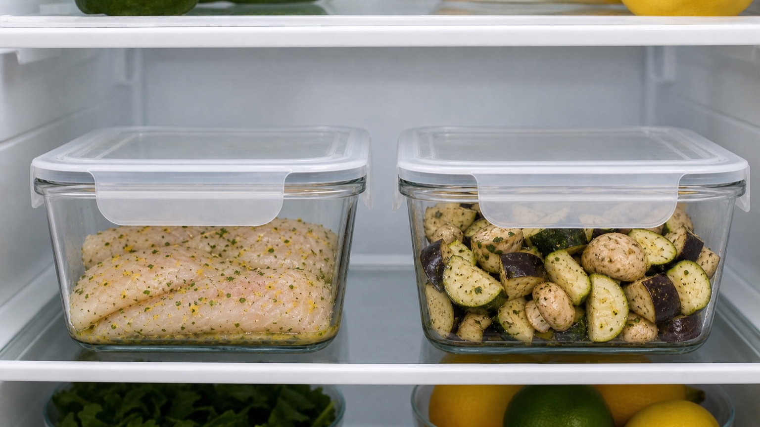 Продукты маринуются в холодильнике