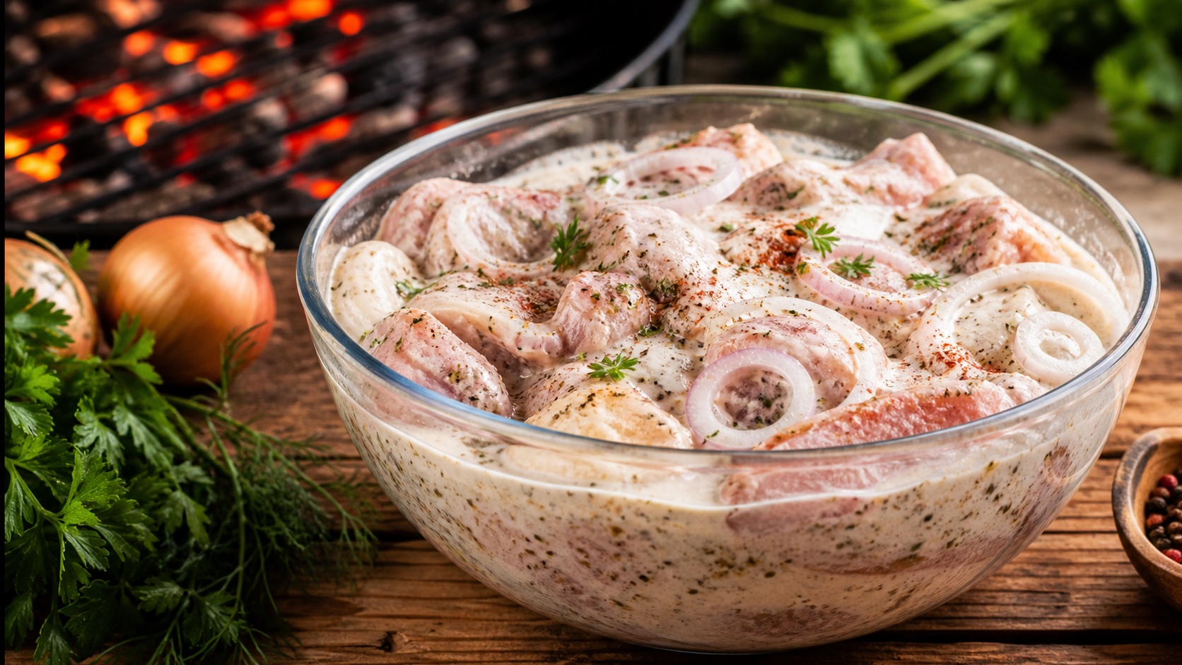 Кефирный маринад для курицы и свинины