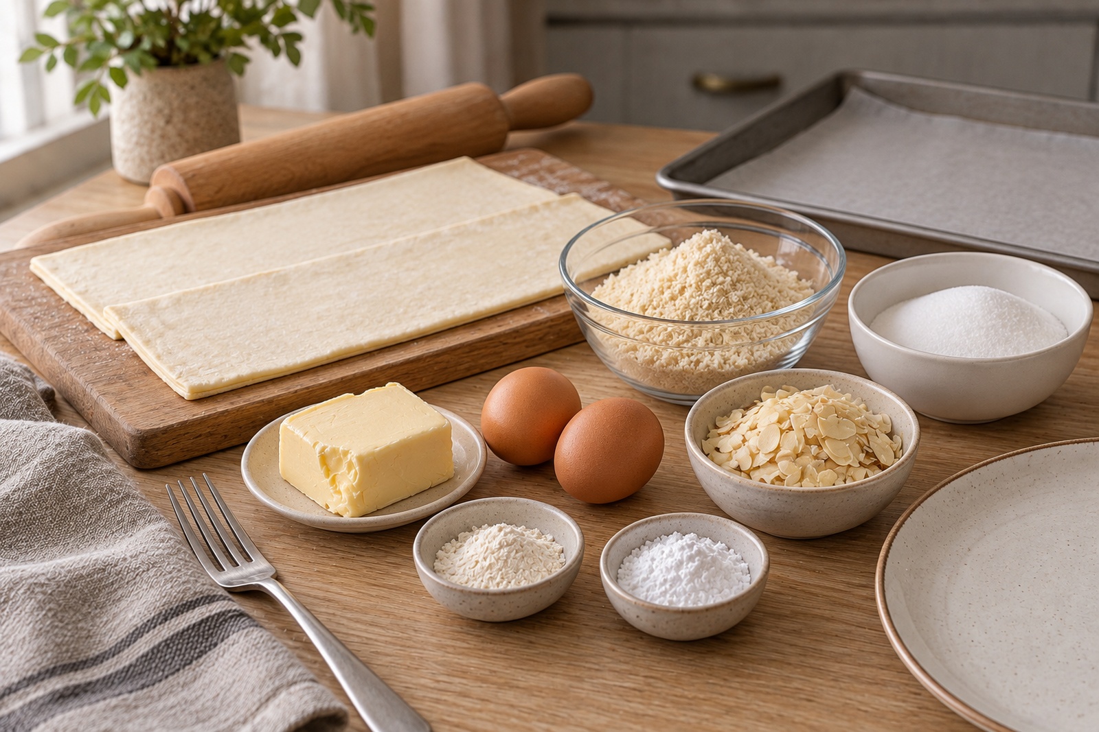 Продукты для миндальных круассанов