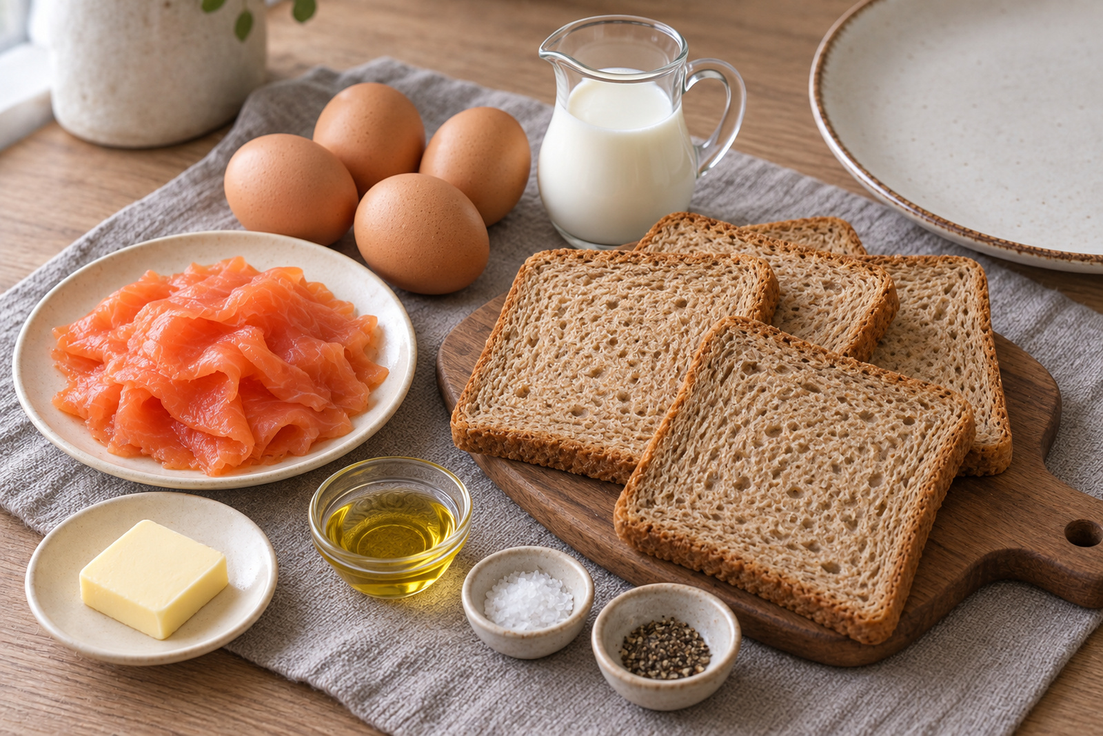 Продукты для омлета на тосте