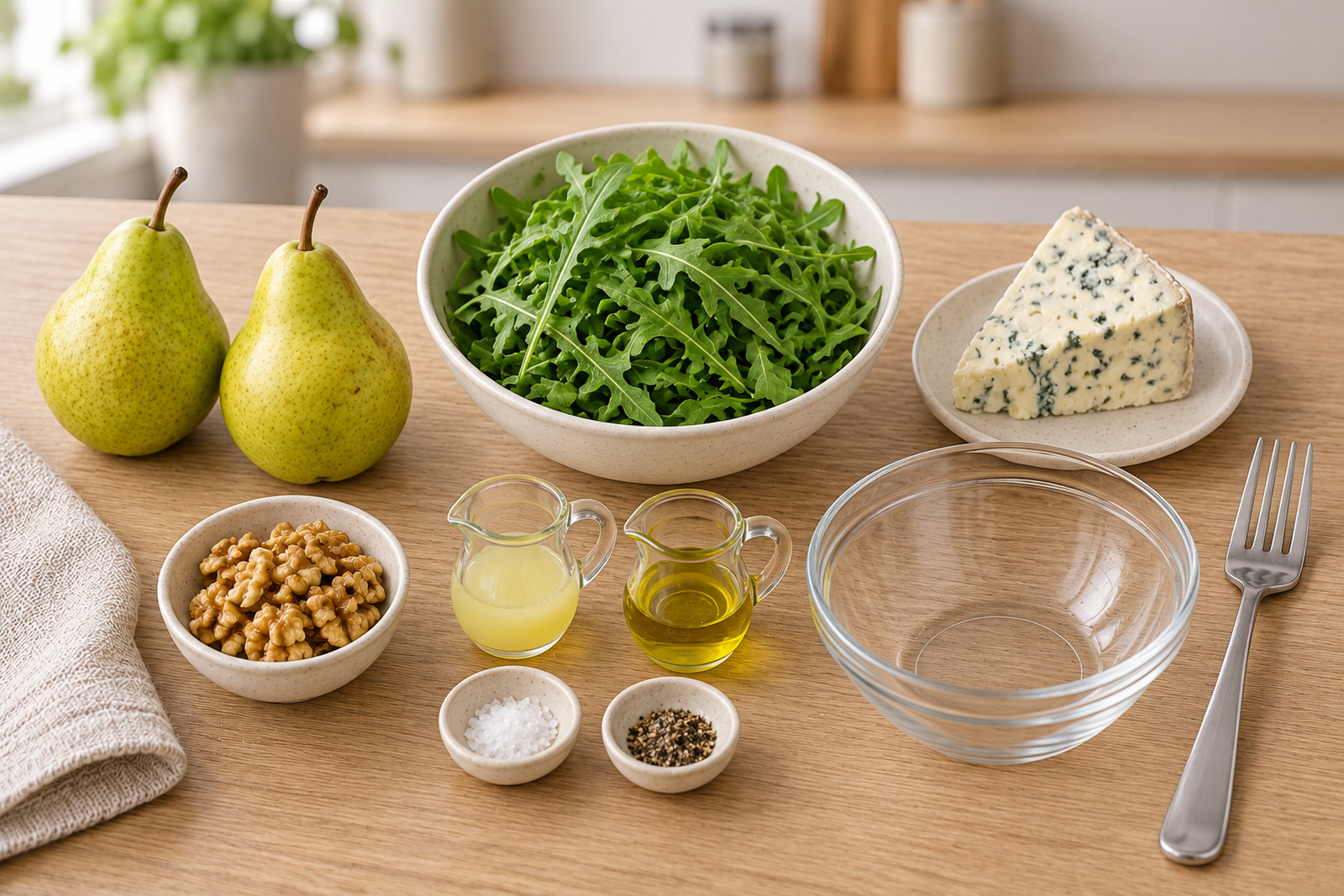 Продукты для салата с грушей