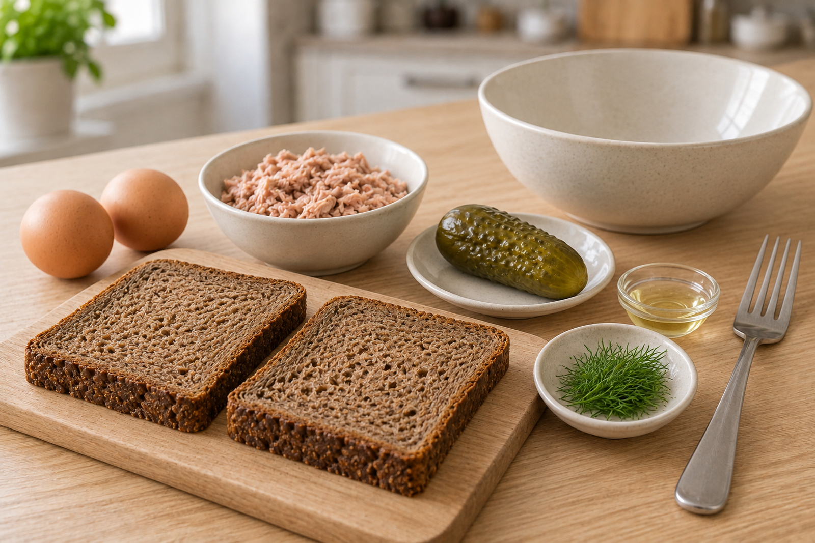Продукты для тостов с тунцом