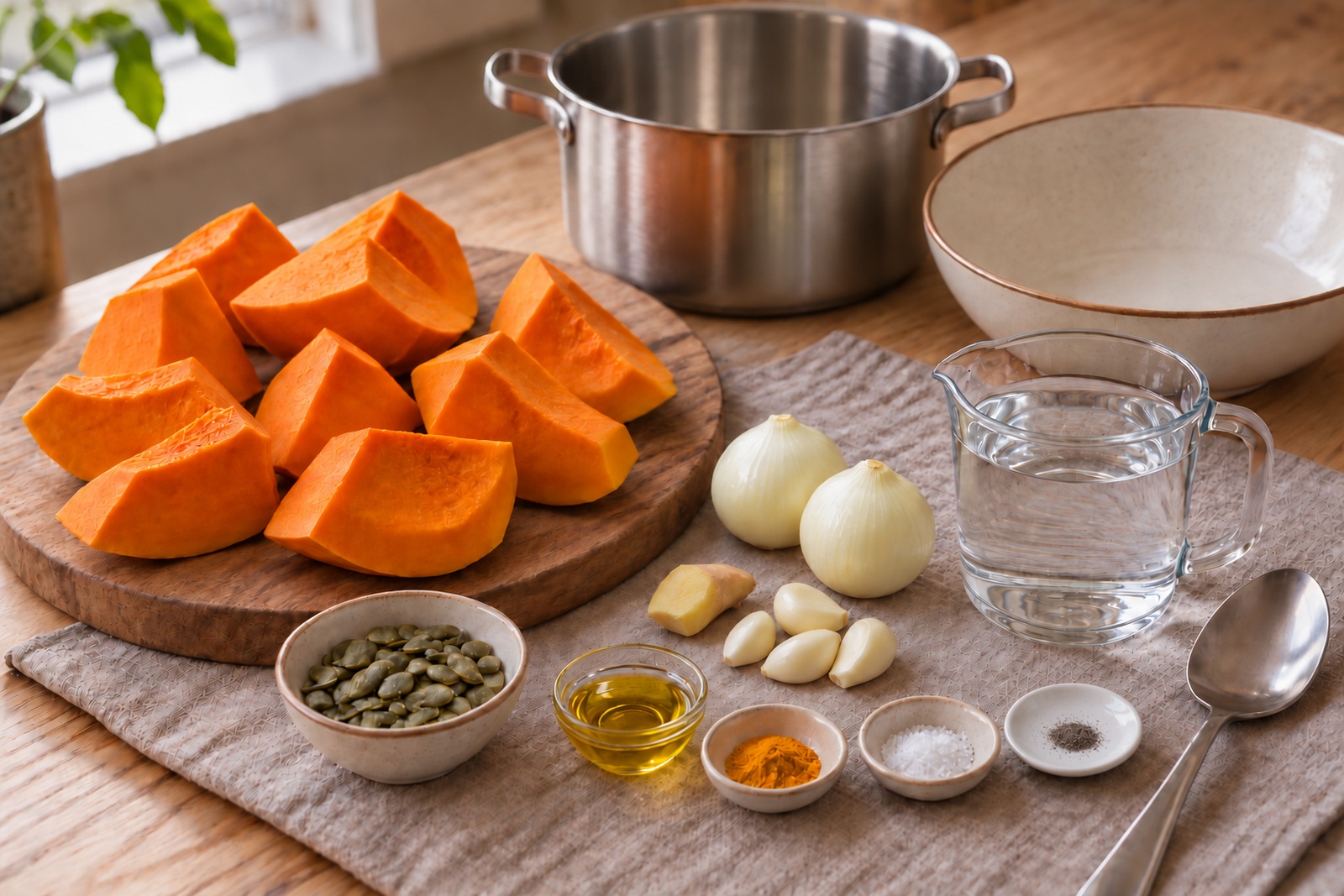 Продукты для тыквенного супа без сливок