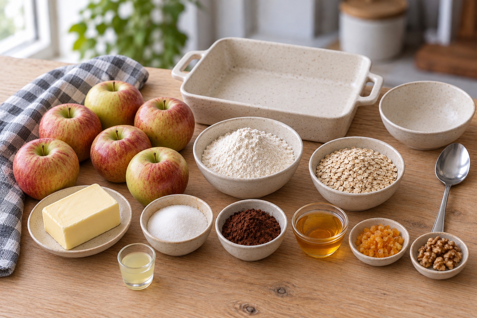 Продукты для яблочного крамбла